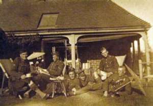 At Miss Christies in England 1916  Laurie right front